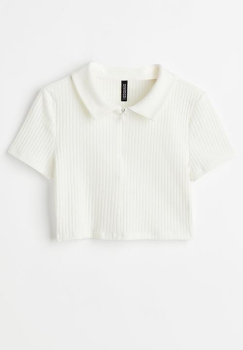 H&M - Zip-top cropped top - white