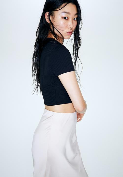 H&M - Zip-top cropped top - black