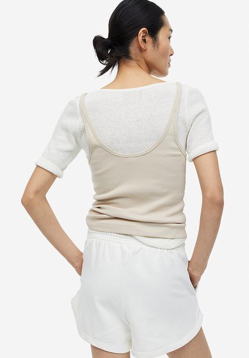 H&M - Sweatshirt shorts - white