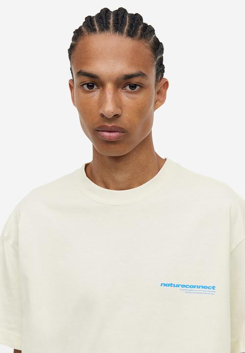 H&M - Loose fit printed t-shirt - beige