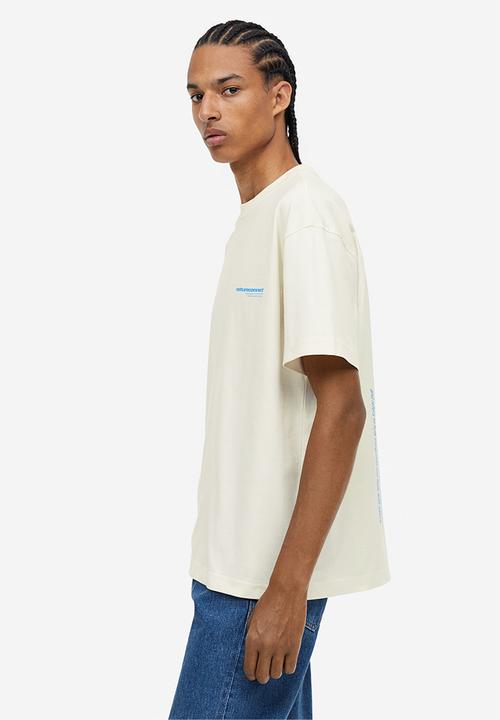 H&M - Loose fit printed t-shirt - beige
