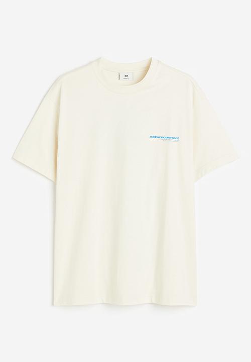 H&M - Loose fit printed t-shirt - beige