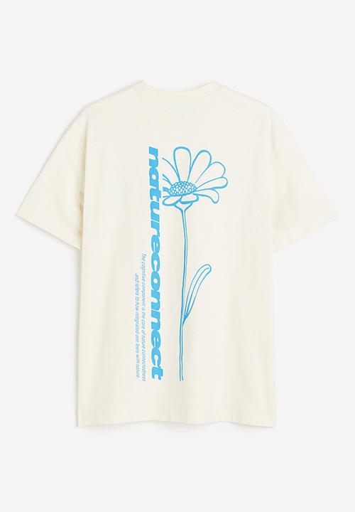 H&M - Loose fit printed t-shirt - beige