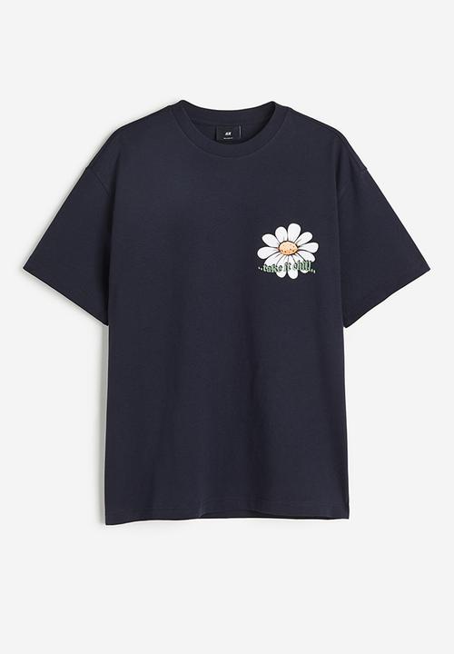 H&M - Loose fit printed t-shirt - black