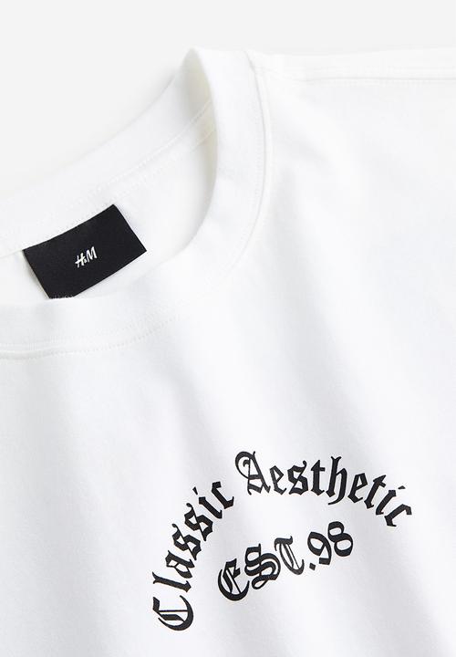 H&M - Loose fit printed t-shirt - white 
