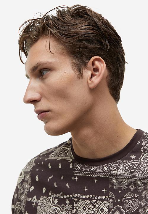 H&M - Regular fit pyjama t-shirt and shorts - brown