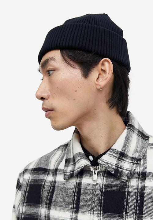 H&M - Regular fit shacket - black & white 
