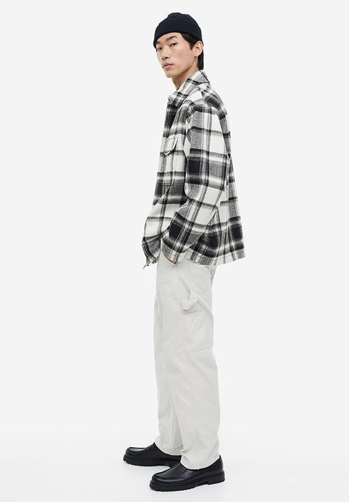 H&M - Regular fit shacket - black & white 
