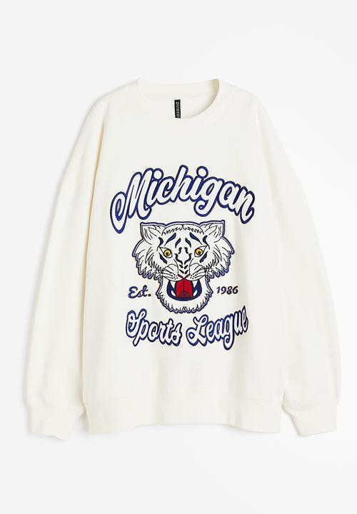 H&M - Oversized embroidered sweatshirt - white