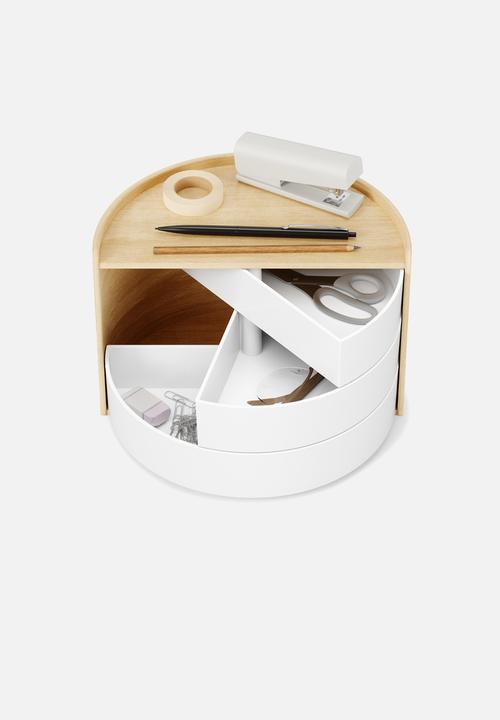 Umbra - Moona organiser - white & natural