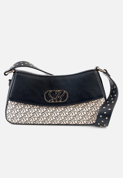 SISSY BOY - Get printed shoulder bag - black & beige