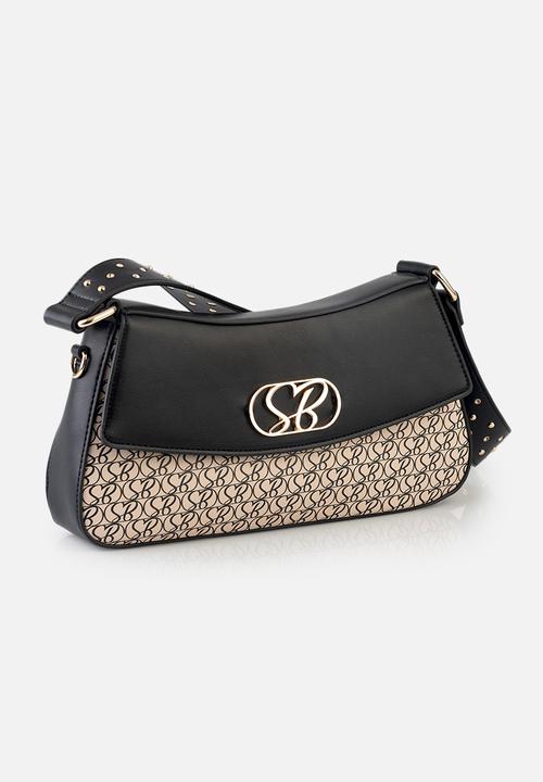 SISSY BOY - Get printed shoulder bag - black & beige
