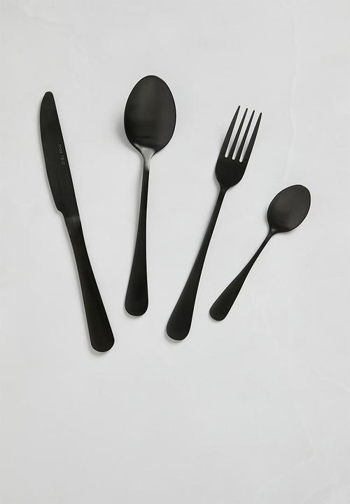 Sixth Floor - Napoli 16pc cutlery - Black