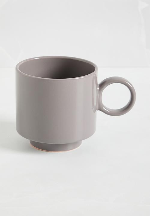 Sixth Floor - Retro mug set of 4 - Charcoal
