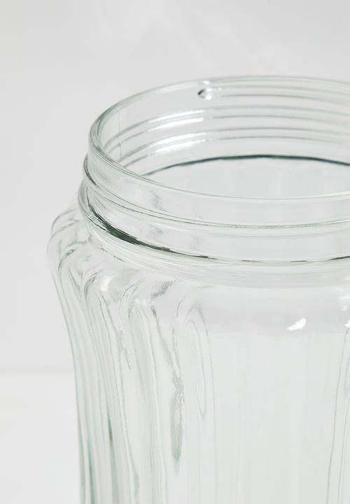 Excellent Houseware - Ribby glass storage set of 3 - clear