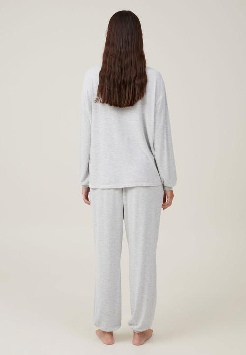 Cotton On - Super Soft Long Sleeve Top - Light Grey Marle