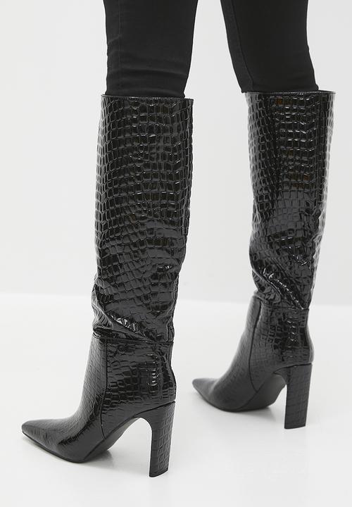 Public Desire - Undone Knee Length Boot - Black