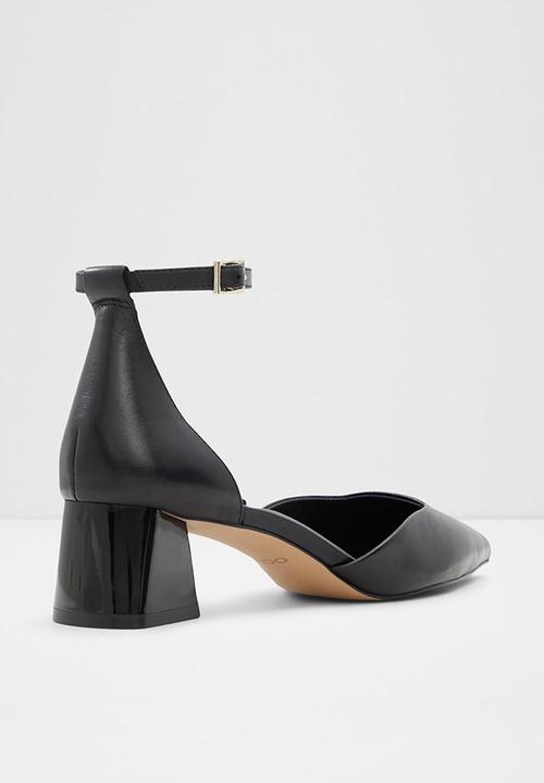 ALDO - Sabiya ankle strap midi block heel - black