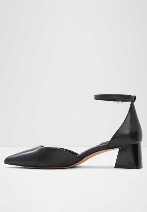 ALDO - Sabiya ankle strap midi block heel - black