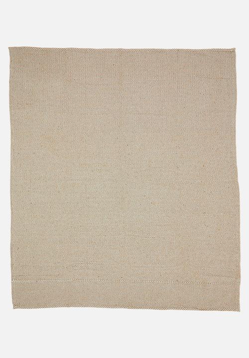H&S - Herringbone cotton throw - brown