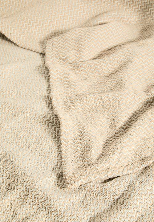 H&S - Herringbone cotton throw - taupe