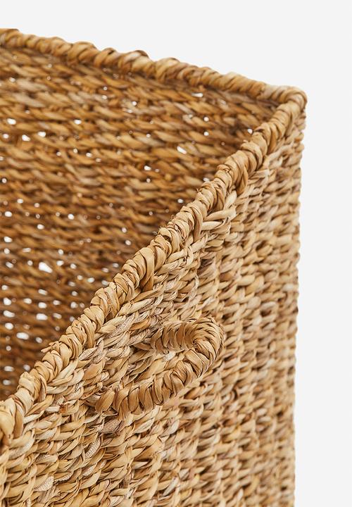 H&M - Lidded seagrass storage basket - beige