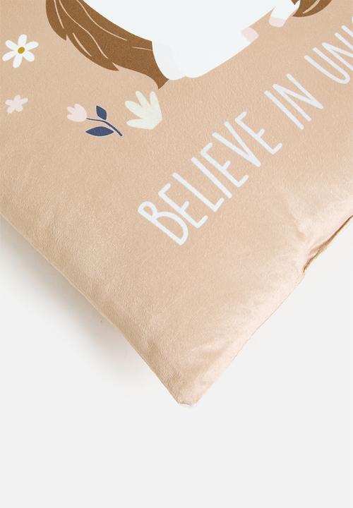 H&S - Unicorn cushion - Brown