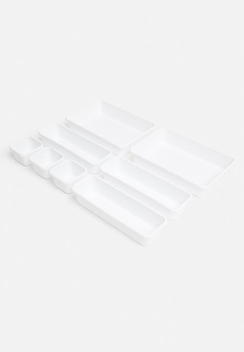 Storage Solutions - Tray storage boxes - white