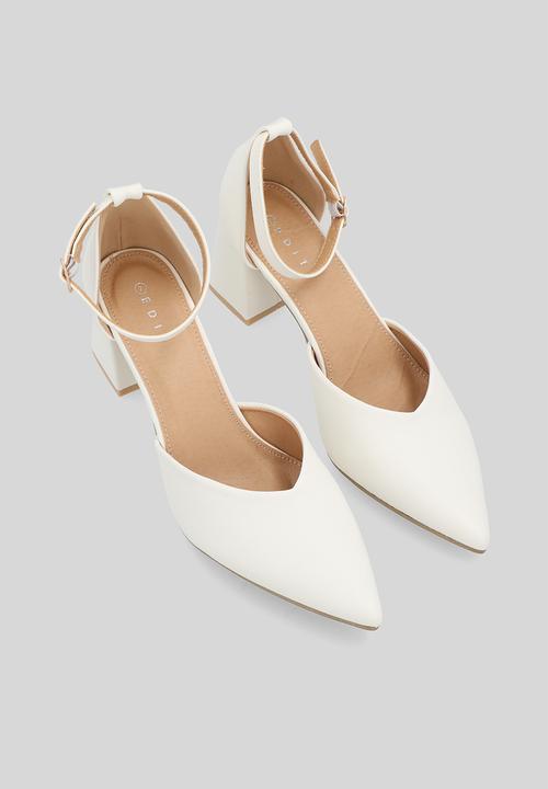 edit - Claire ankle strap heel - white
