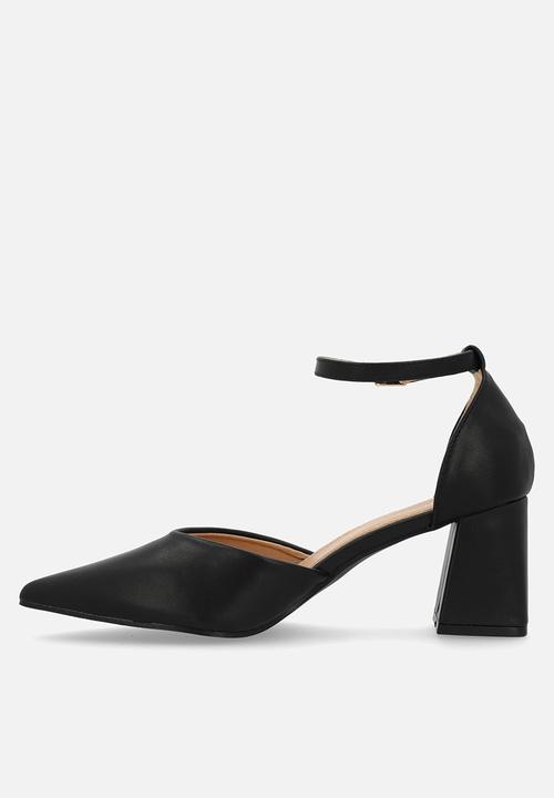 edit - Claire ankle strap heel - black
