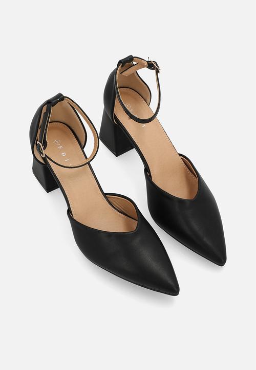 edit - Claire ankle strap heel - black