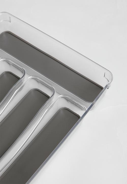 Sixth Floor - Cutlery Holder 5 Division Non Slip - Clear
