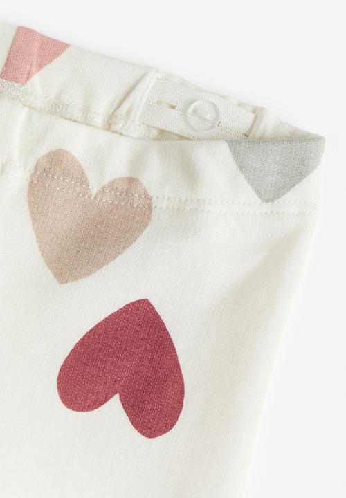 H&M - Brushed-inside leggings - white multi