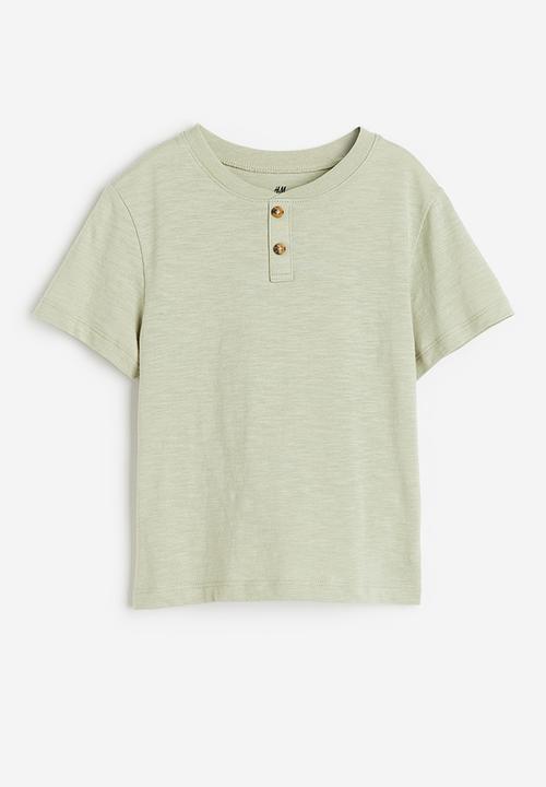 H&M - Cotton henley top - green