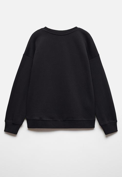 MANGO - Sweatshirt dublini - black