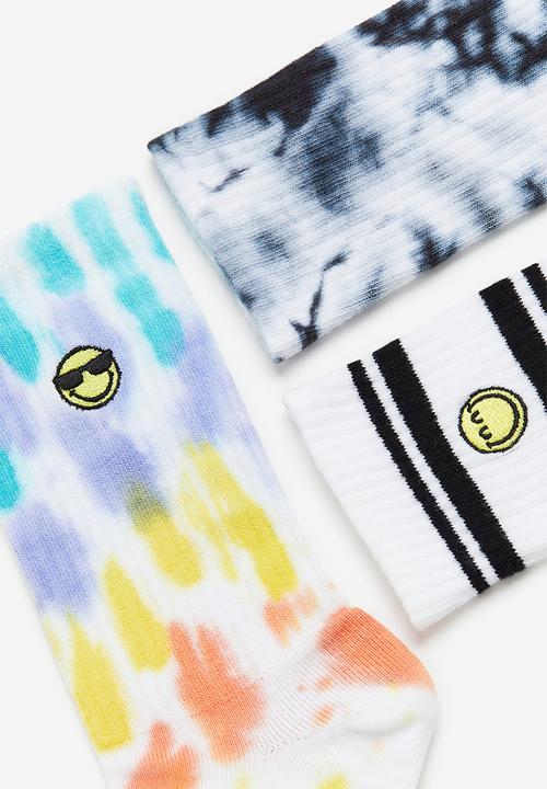 H&M - 3-pack motif-detail socks - white multi