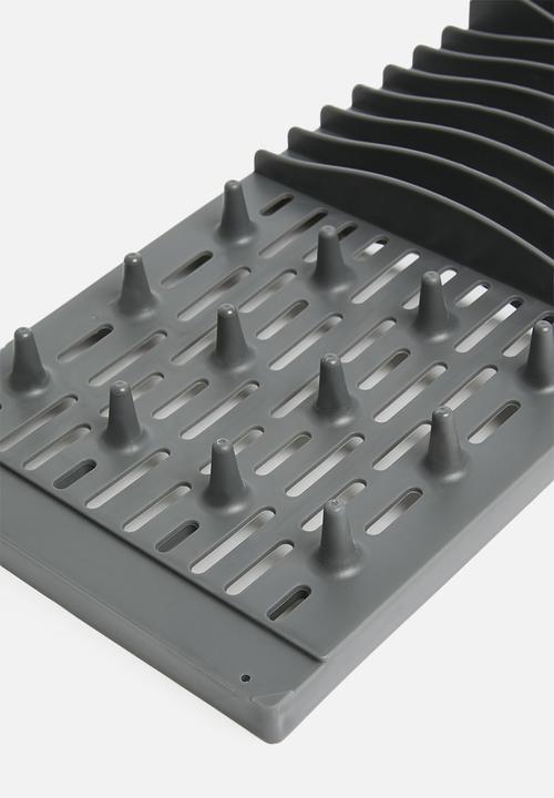 Excellent Houseware - Foldable dish drying rack - grey