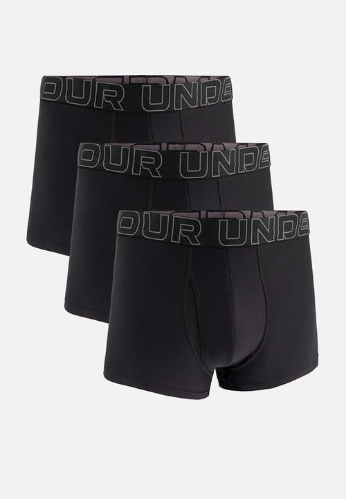 Under Armour - Tech 6" 3 pack solid boxer briefs - black 