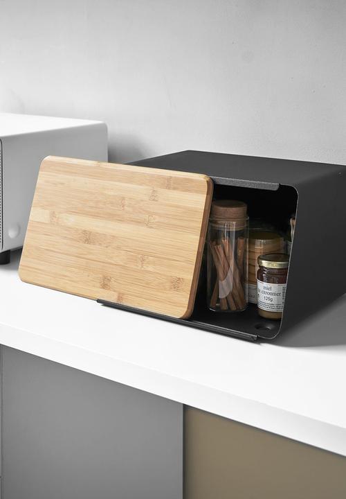Yamazaki - Tower Bread Case w/ Removable Lid - Black