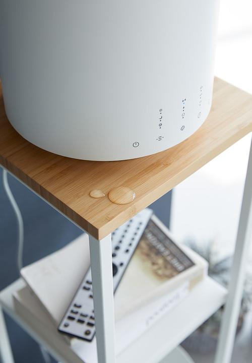 Yamazaki - Tower 2-Tiered Shelf w/ Wooden Top - White
