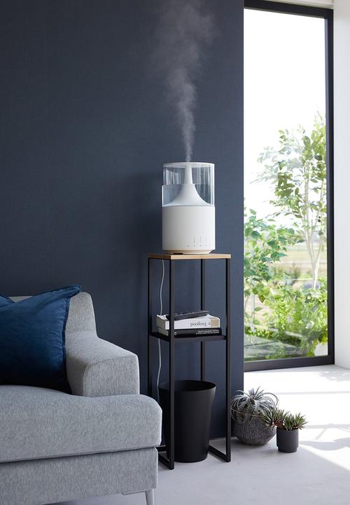 Yamazaki - Tower 2-Tiered Shelf w/ Wooden Top - Black