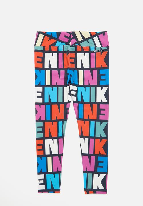 Nike - Nkg block print aop legging  - obsidian