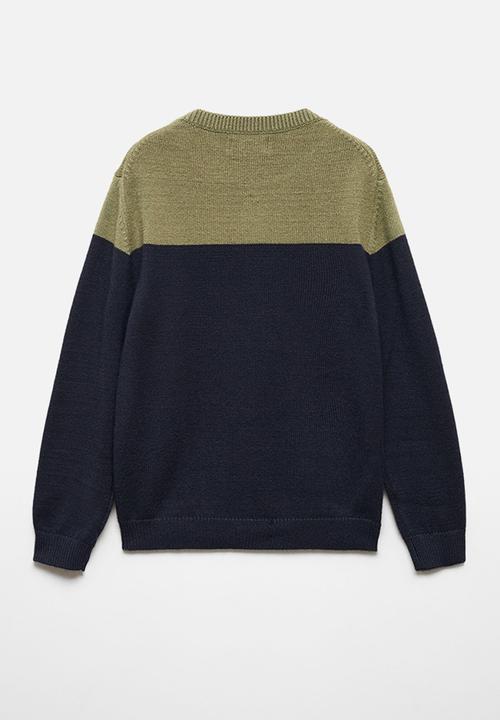 MANGO - Sweater block - navy