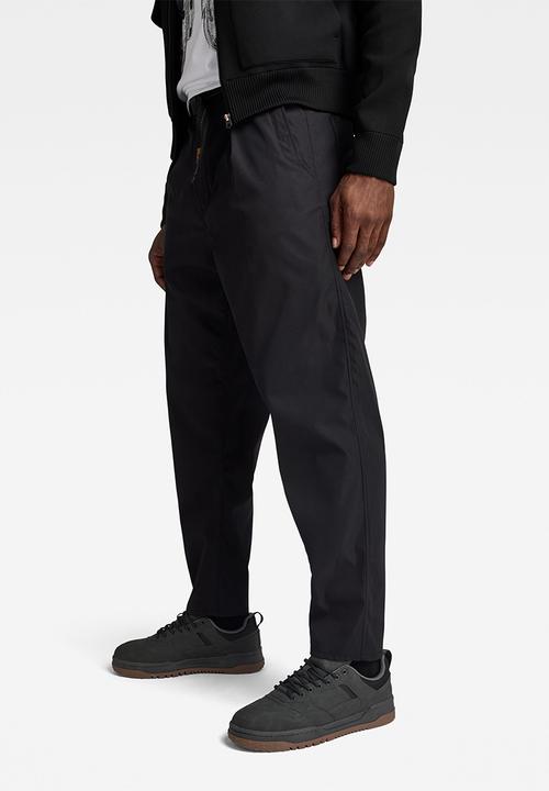 G-STAR - Pleated Chino Belt Relaxed Alpha stretch tech r wr  - dark black