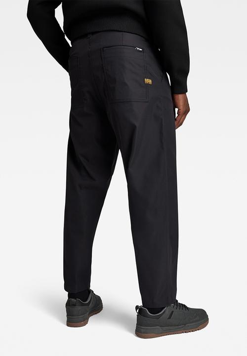 G-STAR - Pleated Chino Belt Relaxed Alpha stretch tech r wr  - dark black