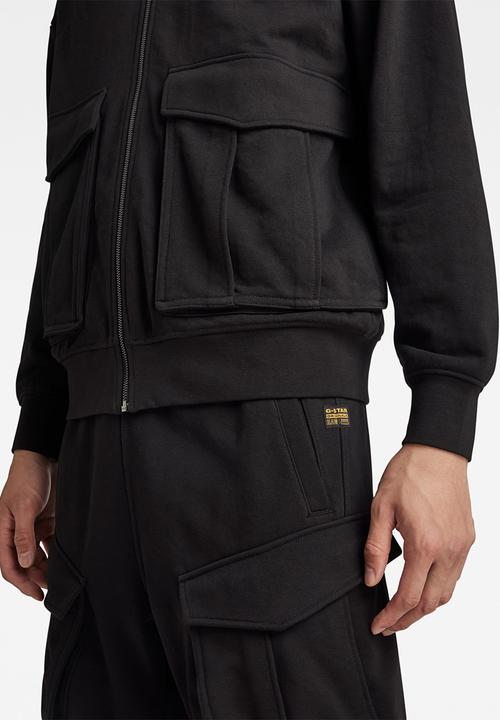 G-STAR - Rovic zip through loose sw Dry ashor sweat r o ub - dark black