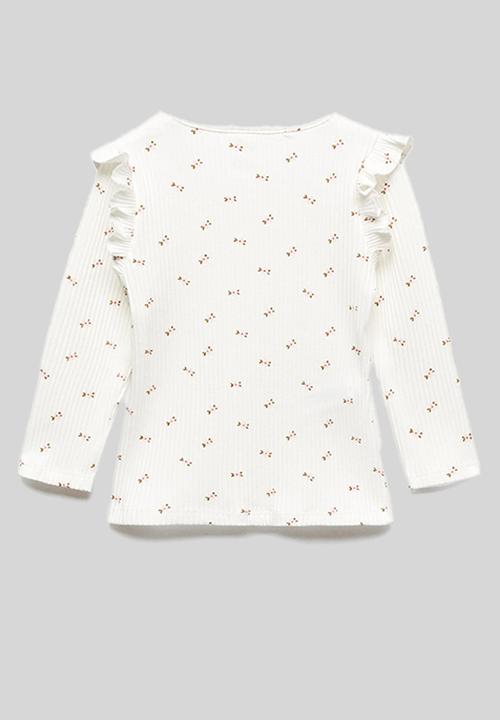 MANGO - T-shirt flori - off white