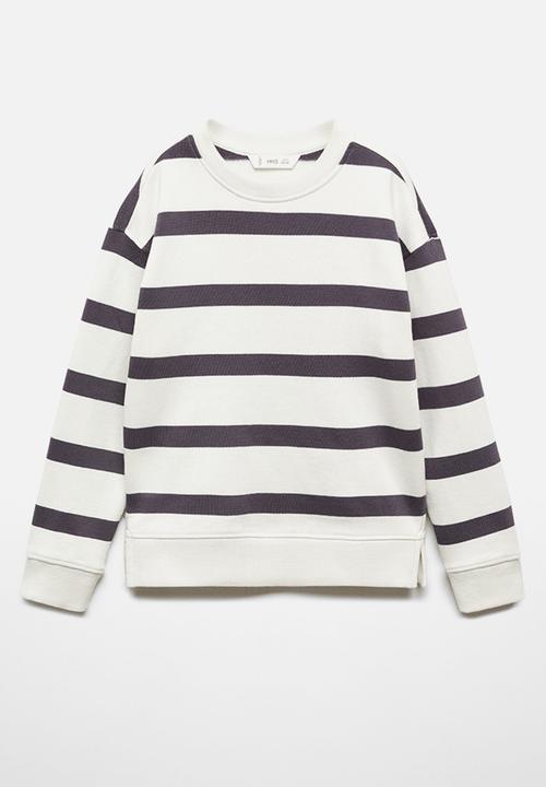 MANGO - Sweatshirt stripes1 - charcoal