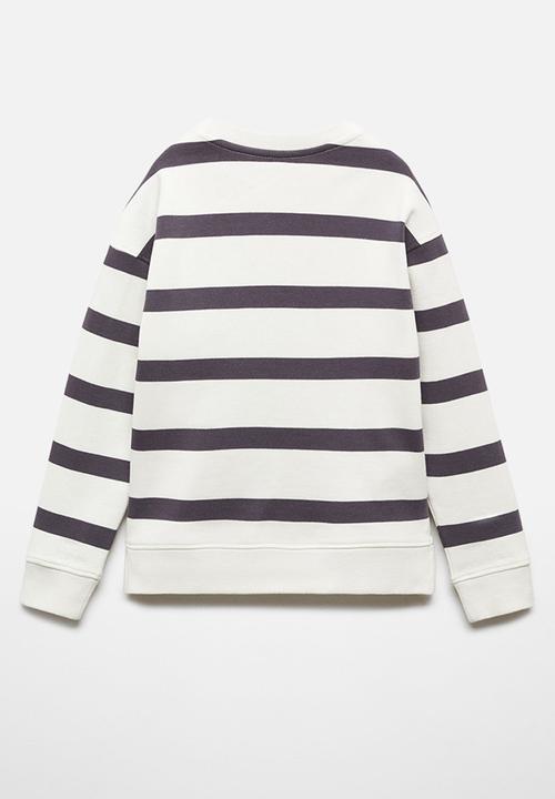 MANGO - Sweatshirt stripes1 - charcoal