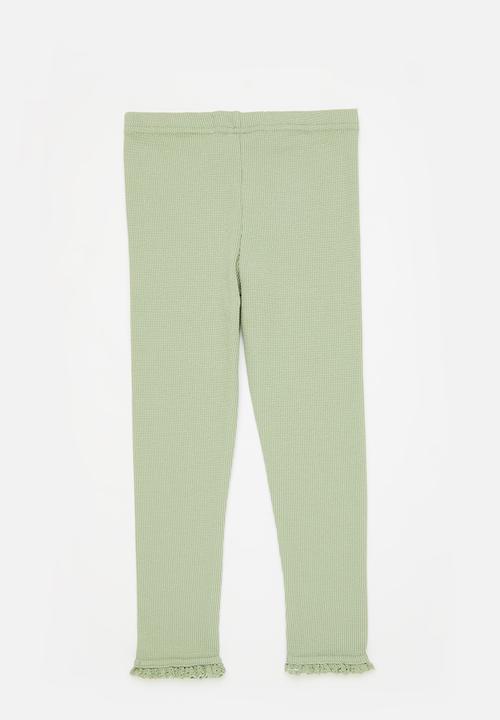 Cotton On - Huggie tights - deep sage waffle